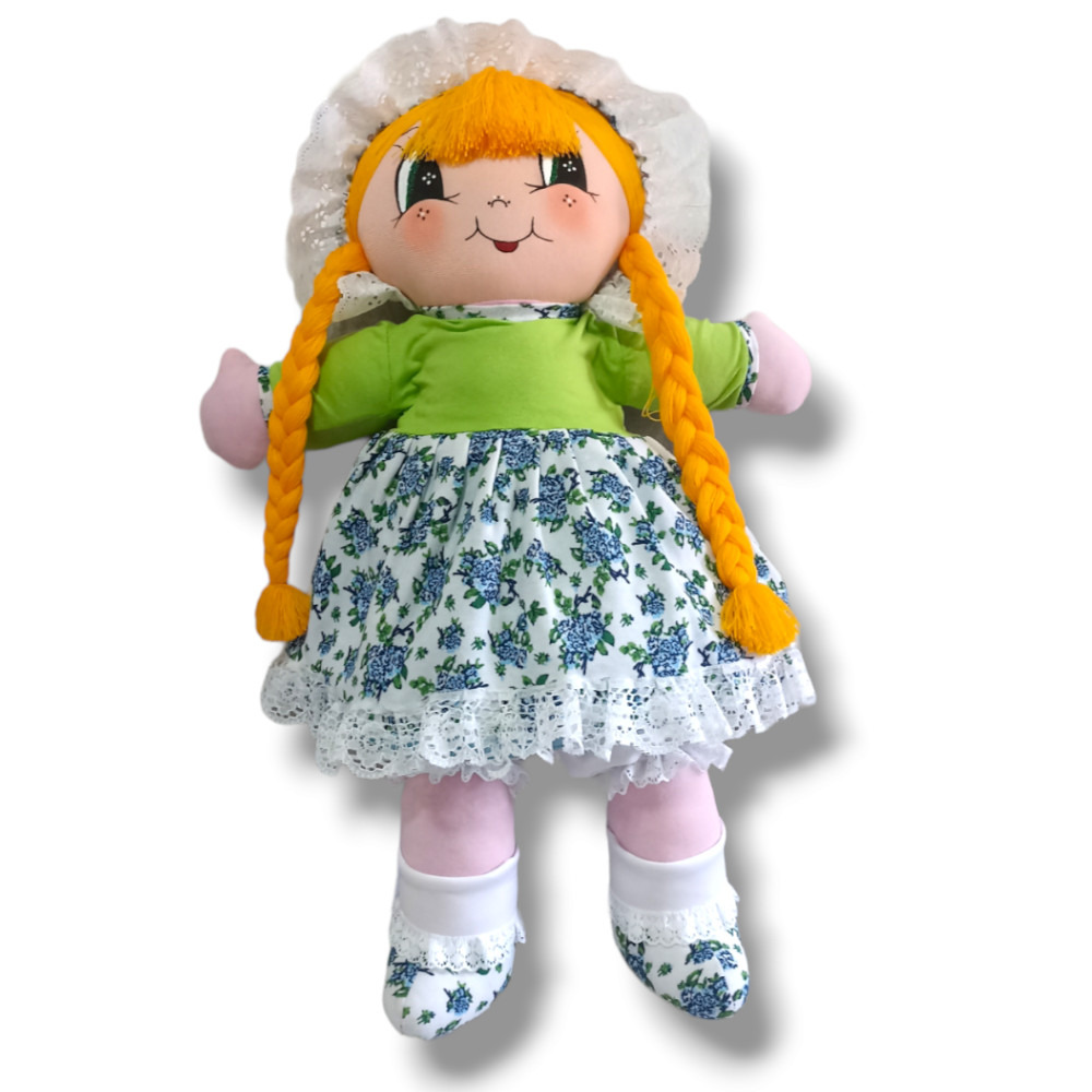 Muñeca de trapo verde 60 cm